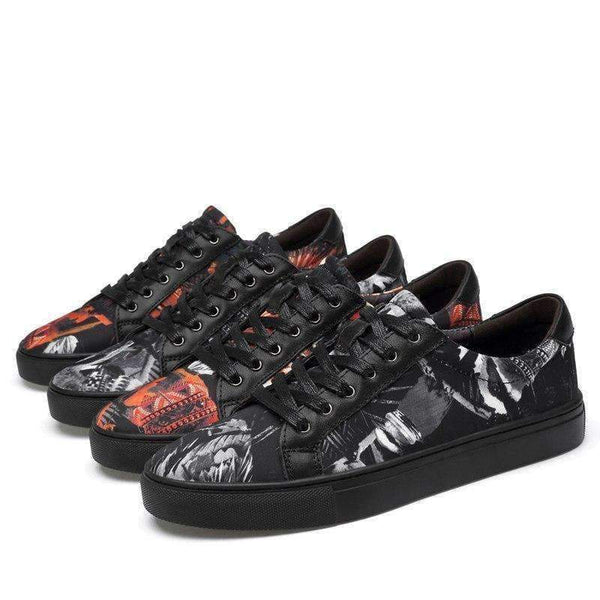 Planet Gates Orange / 10 Cool Men's vulcanity shoes Sneakers cow leather mesh canvas mens street shoes fashion graffiti top quality size 36-47 RAPQUE