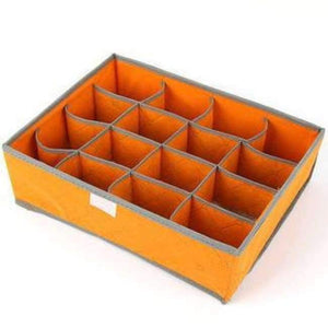 Planet Gates orange 16 grids Underwear organization Non-woven foldable storage box for bra socks underwear storage various grid home organizer