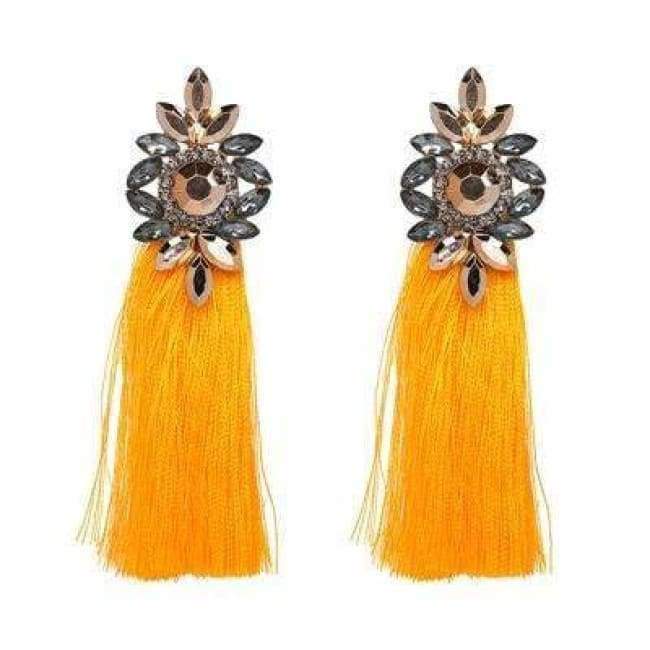 Planet Gates 2018 Hot sale 9 Colors Long Tassel Earrings For Women Crystal Drop Earrings For Wedding Fashion Statement Jewelry Wholesale 30