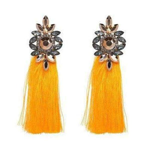 Planet Gates Orange 2018 Hot sale 9 Colors Long Tassel Earrings For Women Crystal Drop Earrings For Wedding Fashion Statement Jewelry Wholesale 30