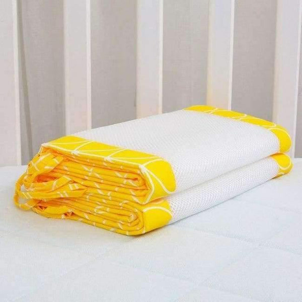 Planet Gates Orange 2Pcs/Set Breathable Summer Baby Bedding Bumper Collision Half Around Baby Crib Bumpers Bedding Cotton Printing Mesh Safety Rails