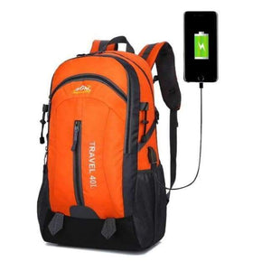 Planet Gates Orange / 30 - 40L Waterproof Backpack Hiking Bag Cycling Climbing Backpack Travel Outdoor Bags Men Women USB Charge Anti Theft Sports Bag