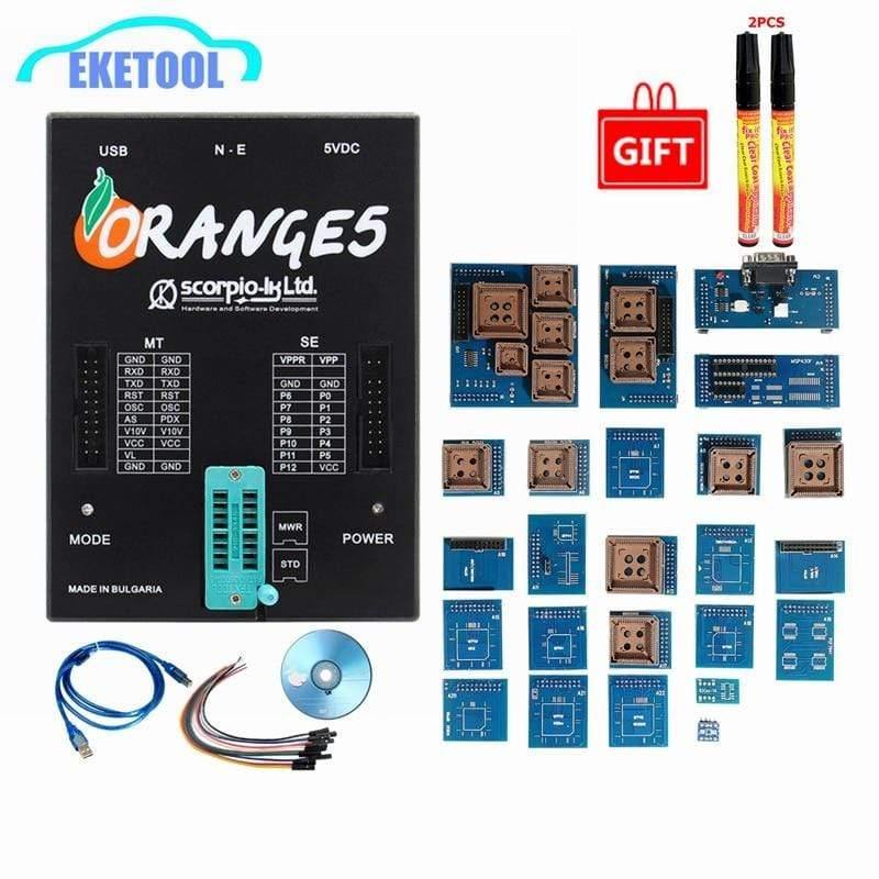 Planet Gates Orange 5 Full Adapters OEM Programming Device Hardware + Enhanced Function Software V1.34 Orange5 Get 2 Free Fix Pen