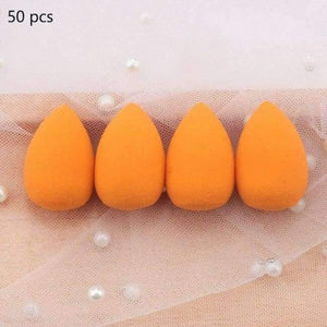 Planet Gates Orange 50pcs Makeup Sponge Water Drop shape Make up Foundation Puff Concealer Flawless Powder Smooth Beauty Cosmetic sponge beauty tool