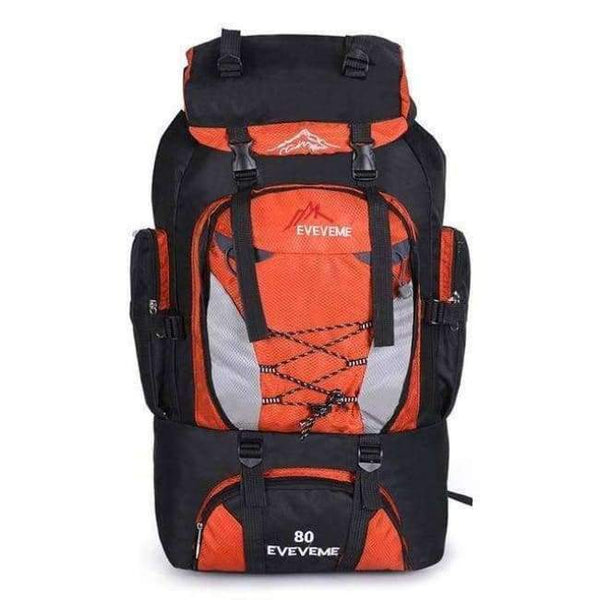 Planet Gates orange 80L Camping Hiking Backpack Bag Outdoor Sports Bags Travel Waterproof Shoulder Men Climbing Fishing Rucksack XA535WA