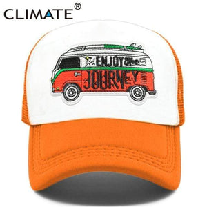 Planet Gates Orange / Adult 55to59cm head Road Trip Cap Enjoy Drive Tour Trucker Cap Car Journey Vacation Mesh Cap Hip Hop Summer Hat Caps for Men Family Journey