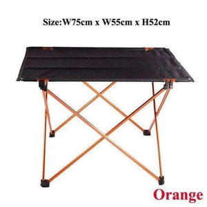 Planet Gates Orange big Camping Table Camping Aluminium Alloy Picnic Table Waterproof Ultra-light Durable Folding Table Desk For Picnic& Camping