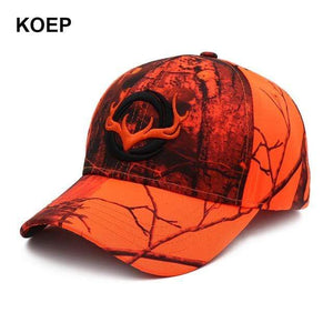 Planet Gates ORANGE CAMO / One Size Fits Most Baseball Cap Fishing Caps Men Outdoor Hunting Camouflage Jungle Hat 3D Deer Head Hiking Casquette Hats