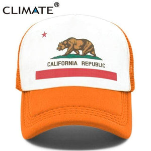 Planet Gates Orange Cap / Adult 55to58cm Head California Trucker Cap Men Bear California Republic Flag Cap  Funny Hip Hop Hat Cap Cool Summer Mesh Cap Adult  Kids Kid