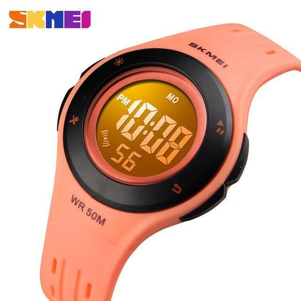Planet Gates Orange Children Watch Boys Girls LED Digital Sports Watches Plastic Kids Alarm Date Casual Watch Select Gift for kid SKMEI 2018