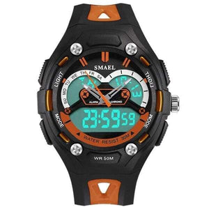 Planet Gates ORANGE Children Watches Sports Waterproof Child Electronic LED 1339 Watch Safe Girls Boys Toy Watch Best Gifts