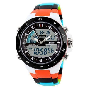 Planet Gates Orange Color Band SKMEI Sports Watches Men Fashion Casual Digital Quartz Wristwatches Alarm 30M Waterproof Military Chrono Relogio Masculino 1016