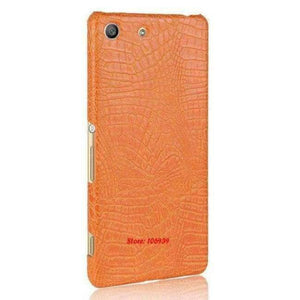 Planet Gates Orange Crocodile Snake Pattern Hard PC PU Leather Leathe Lether Phone accessories Back Etui Coque Case For Sony Xperia M5 Cheap