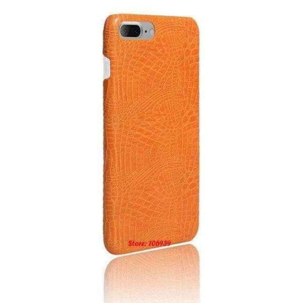 Planet Gates Orange Crocodile Snake Pattern Hard PC women PU Leather Lather Lether Phone accesories Etui Coque Case kryty For iPhone 7 Plus