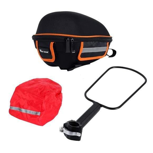 Planet Gates Orange Cycling Bag Bike Rear Bag Reflective Waterproof Rain Cover Mountain Bike Cycling Tail Extending Saddle Bicycle Bag