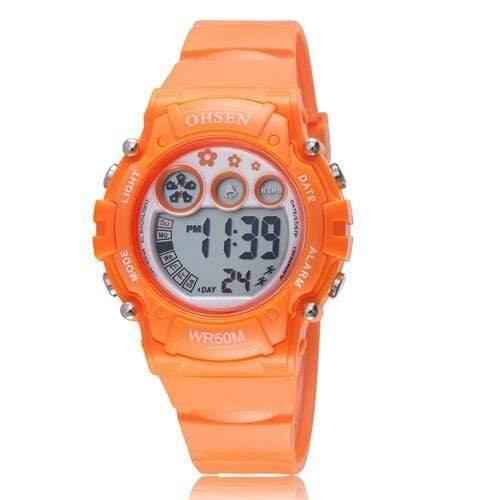 Planet Gates Orange Digital Watch Sport Watch Boys Girls Children Alarm Date LED Back Light Chronograph Wristwatch Xmas Gifts for Kids