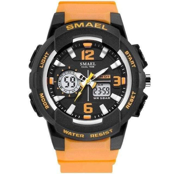 Planet Gates Orange Digital Wristwatch for Kids  Student Watches Male Clock Boys Girls Men Sport Waterproof 1643 Children Watches LED Backlight