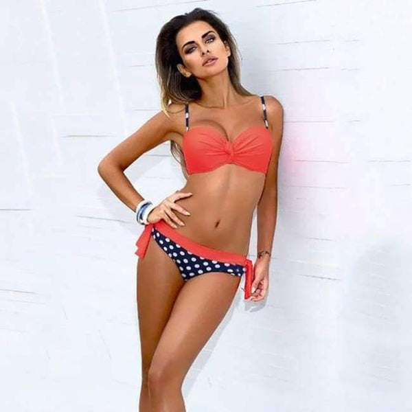 Planet Gates Orange Dots / S S-XXL Swimwear Women Brazilian Bikini Push Up Swimsuit Female Biquini Women Swim Suit Beachwear Swimming Bathers