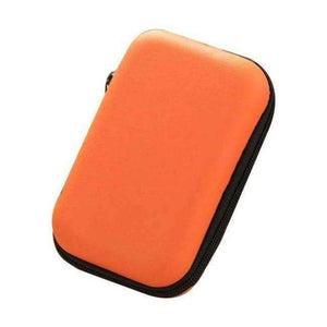 Planet Gates Кутия за съхранение на оранжеви кабели за слушалки, чанта за съхранение на кабели за данни с цип, защитна чанта за съхранение на цифрови джаджи, органайзер за пътуване