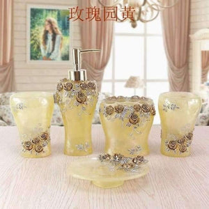 Planet Gates Orange Fashion bathroom supplies resin set of five pieces wash bath tubs Europe type bath products toothpaste receive a suit