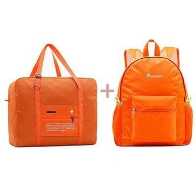 Planet Gates orange Fashion Women Travel Bags Unisex Luggage Bags Nylon Folding Large Capacity Luggage Travel Bags Portable Men Handbag wholesa