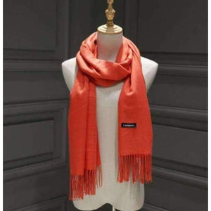 Planet Gates Orange Female Male Canada Wool Cashmere Scarf Pashmina Tassels Women Wrap Warm Luxury Brand Scarf Unisex Men SCARF