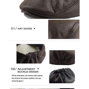 Planet Gates Orange [FLB] PU Visors Beret Cap Cotton Hats for Men and Women Fitted Driving Newsboy hat Planas Flat Caps Adjustable Berets