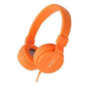 Planet Gates ORANGE Headphones Earphones 3.5mm AUX Foldable Portable Adjustable Gaming Headset For Phones MP3 MP4 Computer PC Music Gift