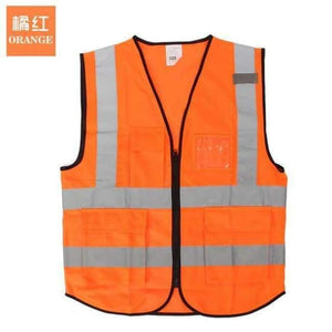 Planet Gates Orange / L High Visibility Clothing Clothing Safety Reflective Vest L,XL,5 Color Night Work Security Traffic Cycling