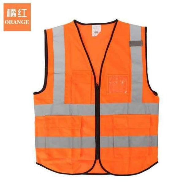 Planet Gates Orange / L High Visibility Clothing Clothing Safety Reflective Vest L,XL,5 Color Night Work Security Traffic Cycling