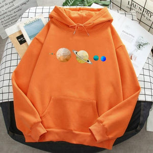 Planet Gates Orange / L Solar System Planets Colour Mens Sweatshirt O-neck Hip Hop Hoodie Leisure Polyester Clothing  Autumn Moletom Masculino