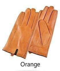 Planet Gates Orange / L Winter Men's Genuine Leather Gloves  New Brand Touch Screen Gloves Fashion Warm Black Gloves Goatskin Mittens GSM012