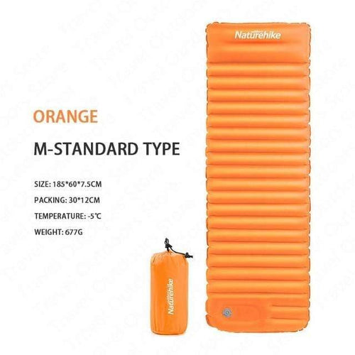 Planet Gates Orange M / China Air Bed 7.5cm Thicken Camping Mat  With Pillow Lightweight Outdoor Tent Sleeping Pad Inflatable Mattress NH18Q001-D