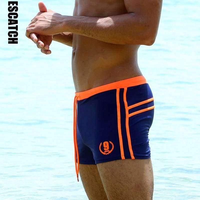 Planet Gates Orange / M Mens Swimwear Maillot De Bain Boy Swim Suits Boxer Shorts Swim Trunks Men Swimsuit Surf Banadores