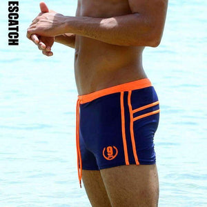Planet Gates Orange / M Mens Swimwear Maillot De Bain Boy Swim Suits Boxer Shorts Swim Trunks Men Swimsuit Surf Banadores