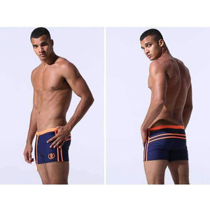Planet Gates Orange / M Mens Swimwear Maillot De Bain Boy Swim Suits Boxer Shorts Swim Trunks Men Swimsuit Surf Banadores