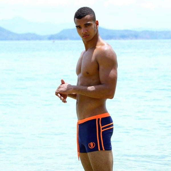 Planet Gates Orange / M Mens Swimwear Maillot De Bain Boy Swim Suits Boxer Shorts Swim Trunks Men Swimsuit Surf Banadores