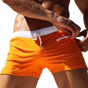 Planet Gates Orange / M Taddlee Brand Men Swimwear Swimsuits Swimming Boxer Shorts Trunks Pocket Mens Swim Boxers Beach Surf Board Shorts Bathing Suit
