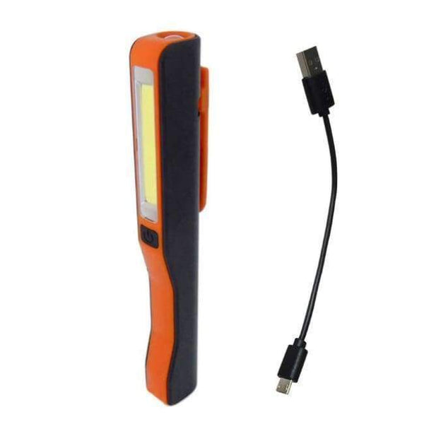 Planet Gates Orange Mini COB LED Pen Light USB Rechargeable Working Inspection light Portable Maintenance flashlight Hand Torch lamp With Magnet AA