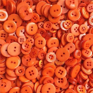 Planet Gates Orange Mix 1000pcs Assorted Mixed Resin Buttons Arts Crafts Card Making Scrapbooking Sewing 9mm-20mm Bright/Chritsmas/Pastel/Primary Mix
