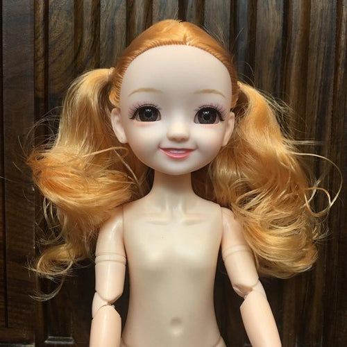 Planet Gates Orange / Nude doll / China 30CM 1/6 BJD Doll 11 Joints Multicolor Hair 3D Big Eyes Fashion Cute Smile Nude Female Doll DIY Kids Toy for Girl Christmas Gift