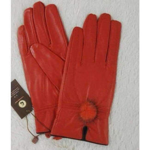 Planet Gates orange / One Size Cheap price discount 2017 100%   genuine leather gloves female sheepskin gloves women's thin thermal mink hair ball fashion