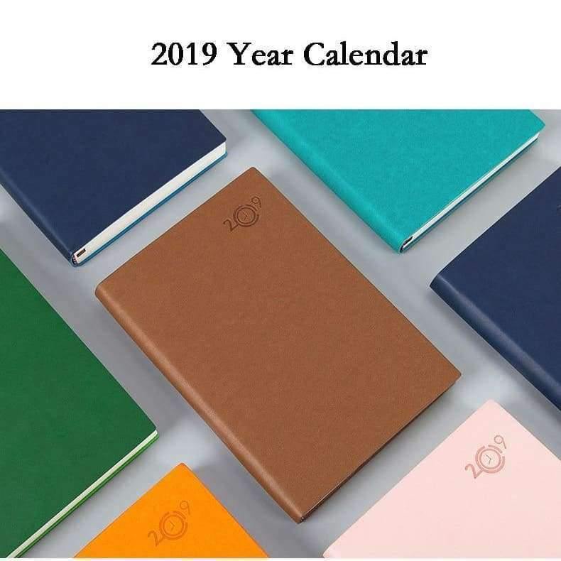 Planet Gates Orange Paperboat 2019 Year Logo Customize Leather Notebook Calendar Office School Supplies Diary Planner A5 Binder Writing Pads