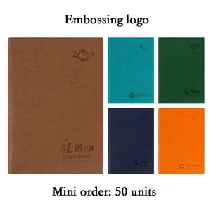 Planet Gates Orange Paperboat 2019 Year Logo Customize Leather Notebook Calendar Office School Supplies Diary Planner A5 Binder Writing Pads