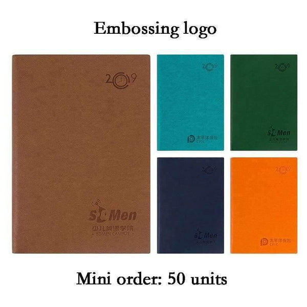 Planet Gates Orange Paperboat 2019 Year Logo Customize Leather Notebook Calendar Office School Supplies Diary Planner A5 Binder Writing Pads