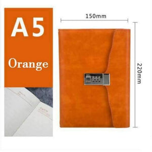 Planet Gates orange Paperboat retro A5 notebook logo customize with lock free logo name custom writing pads lockable password diary student gift