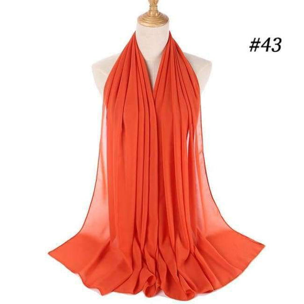 Planet Gates Orange Popular Malaysia style women plain bubble chiffon scarf hijab wrap solid color shawls headband muslim hijabs scarves/scarf