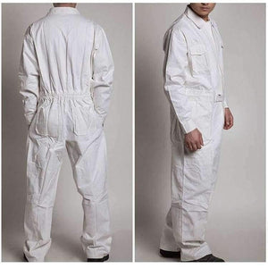 Planet Gates orange red / M Men Work Overalls Long Sleeve Working Coveralls Comfortable Cotton Labor Uniforms Workwear Repairman Auto Repair Plus Size M-4XL