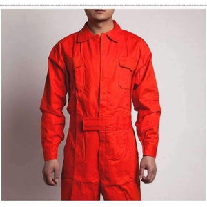 Planet Gates orange red / M Men Work Overalls Long Sleeve Working Coveralls Comfortable Cotton Labor Uniforms Workwear Repairman Auto Repair Plus Size M-4XL