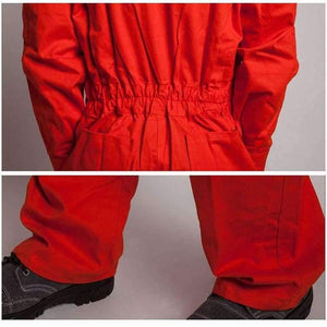 Planet Gates orange red / M Men Work Overalls Long Sleeve Working Coveralls Comfortable Cotton Labor Uniforms Workwear Repairman Auto Repair Plus Size M-4XL